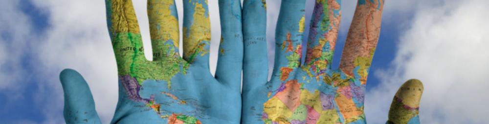 Kämmeniin maalattu maailmankartta.