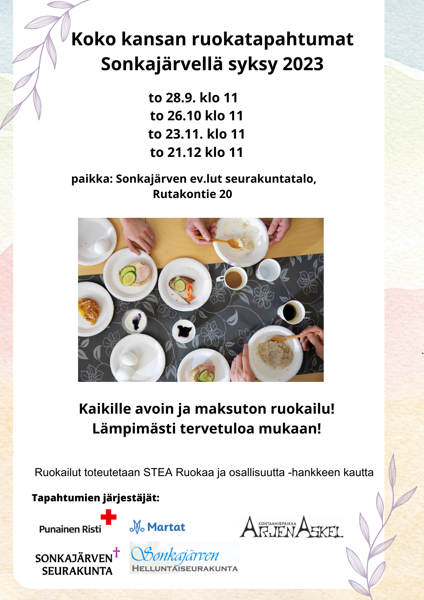 Ruoka-astioita pöydällä